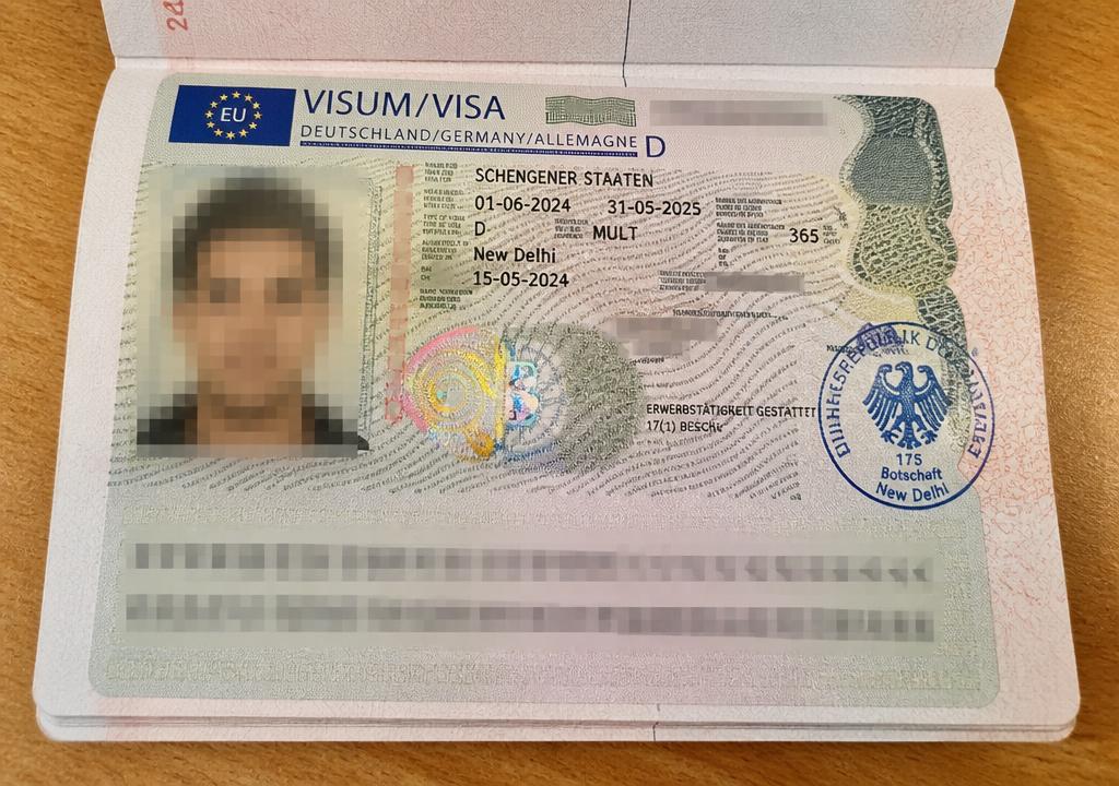 Approved Work Visa (Type D) for Serbia with all personal details blurred